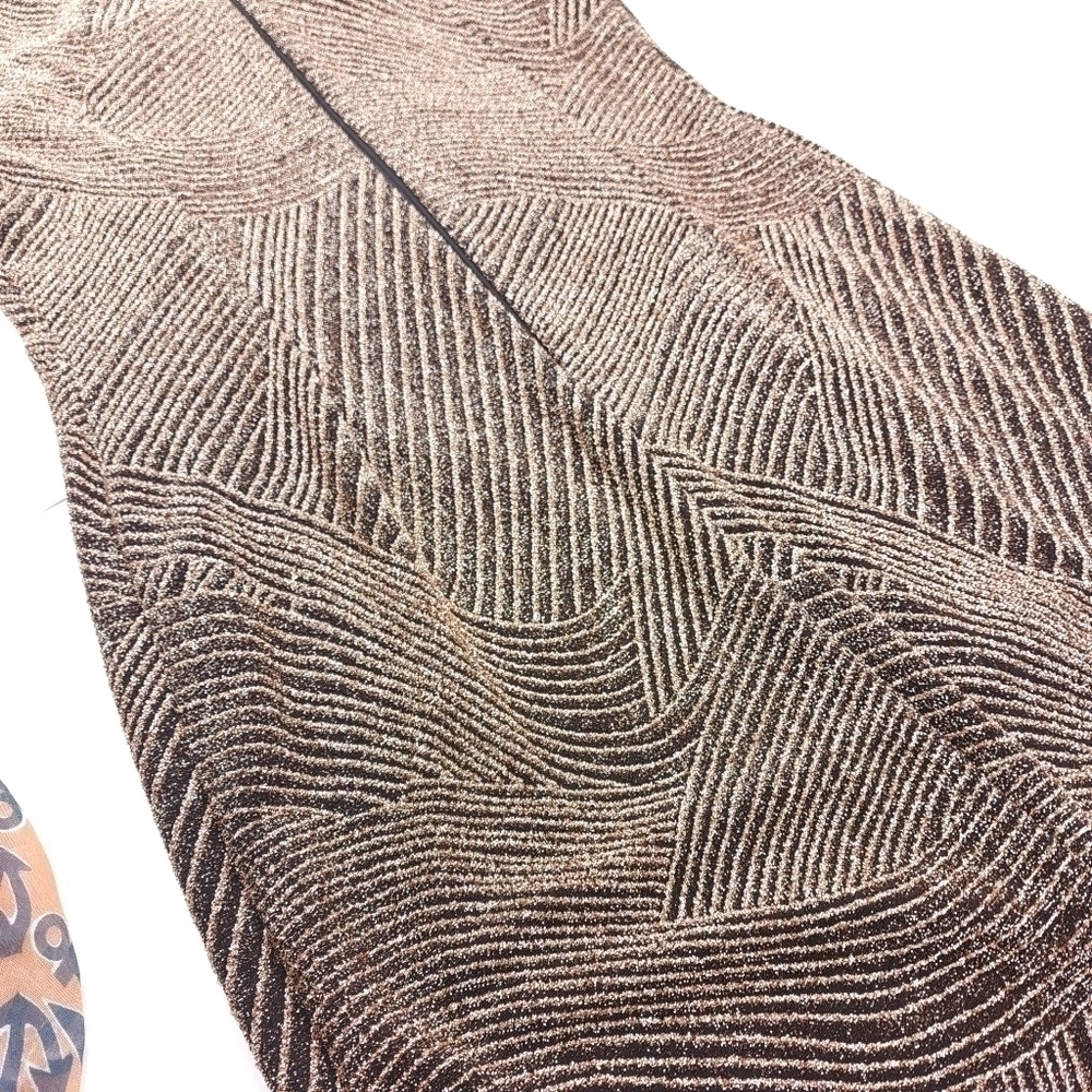 Vince Camuto Gold Black Shimmer Sheath Dress NWT Sz 8 - Picture 13 of 14